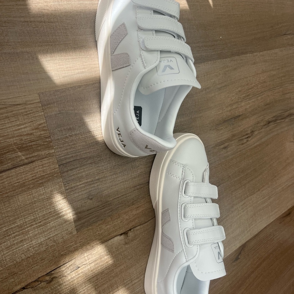 Veja White Sneakers with Velcro Straps